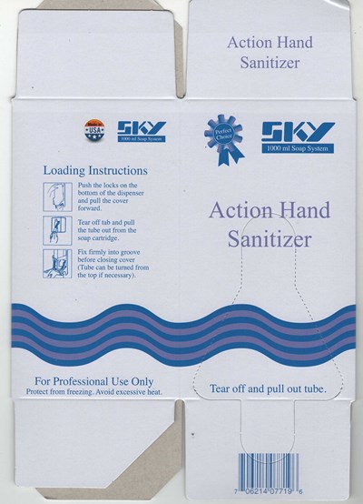 Action Hand Sanitizer 1000ml Front (Sanitizer 1000ml Front Box.jpg)